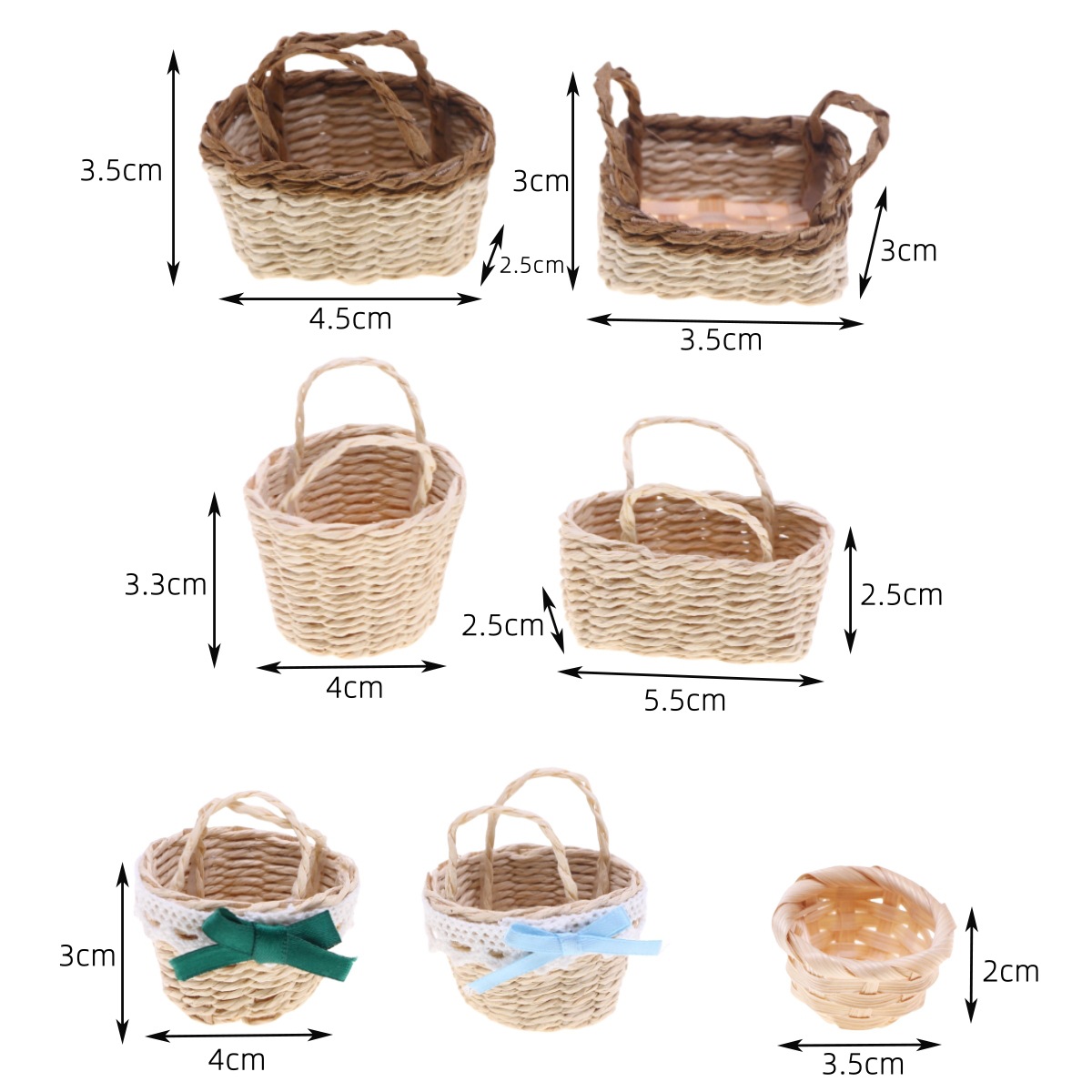 Rattan Plant Basket - 1 قطعة دمية المنسوجة يدويا لافيت