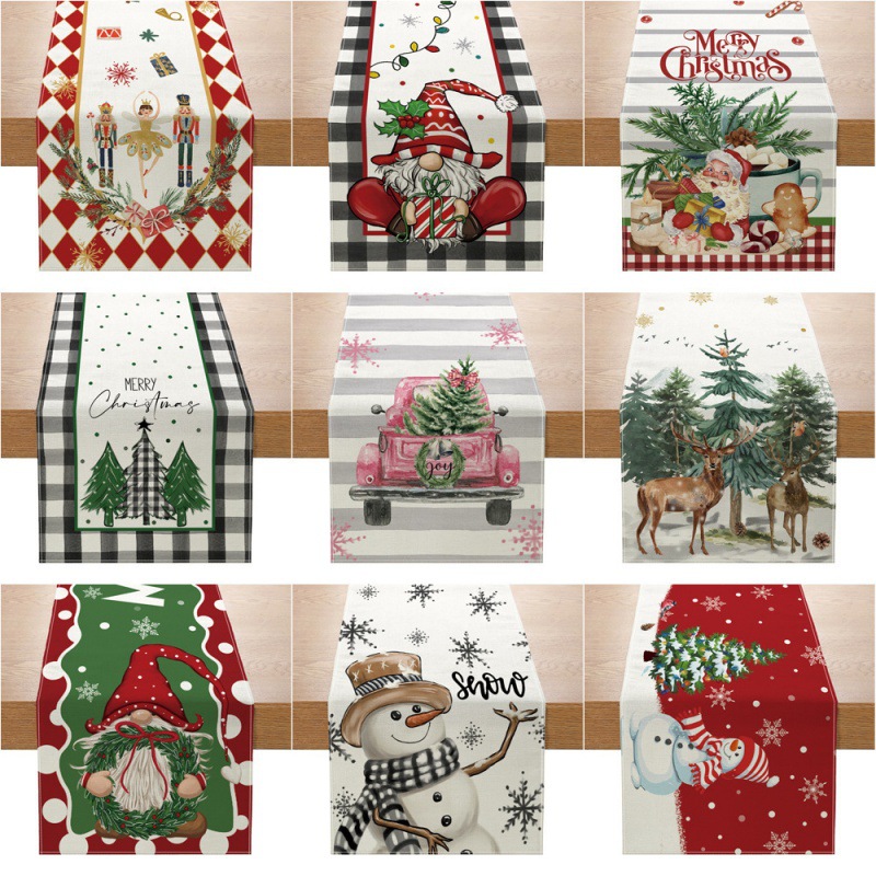 Linen Table Runner - الكتان عيد الميلاد الجدول عداء ،