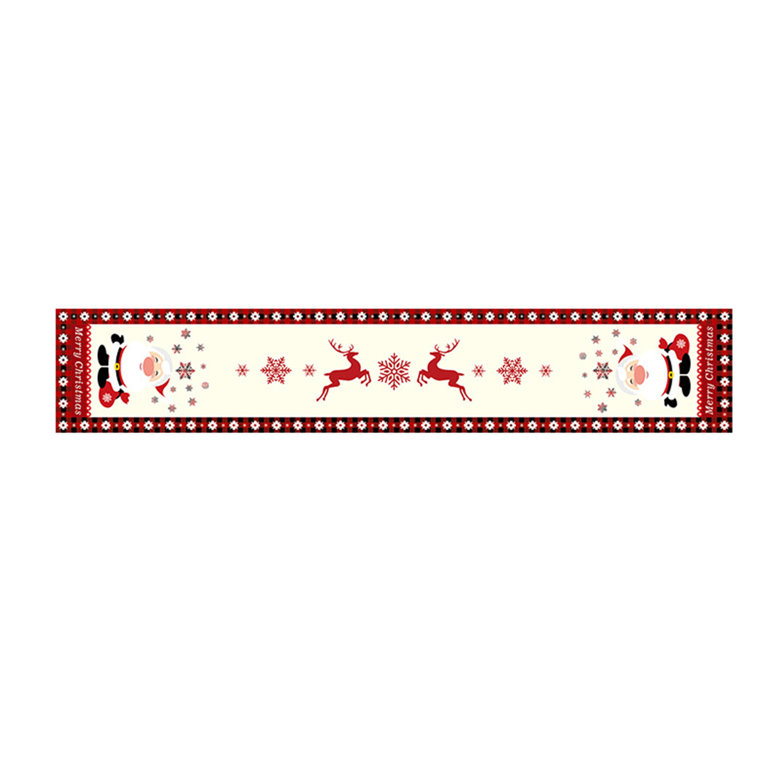 Linen Table Runner - مفرش طاولة عيد الميلاد الزهري الاحتفالي،