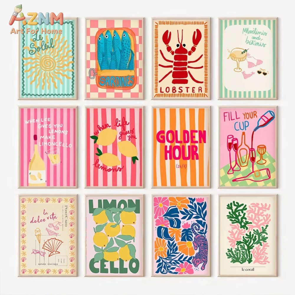 Home Decor Y2K - لوحة فنية ملونة من AZNM بتصميم