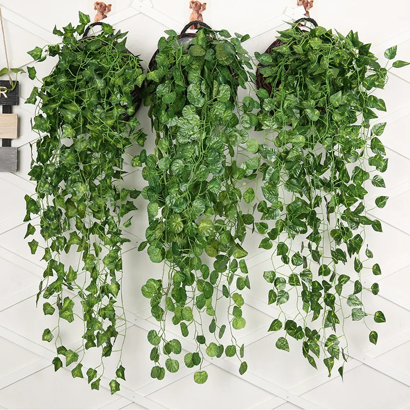 Rattan Plant Basket - 90 سنتيمتر الاصطناعي الأخضر الفجل نبات