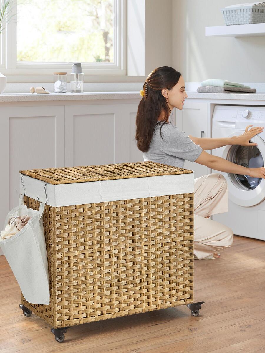 سلة غسيل بغطاء، سعة 42.3 جالون - مراجعة Rattan Plant Basket وسعره