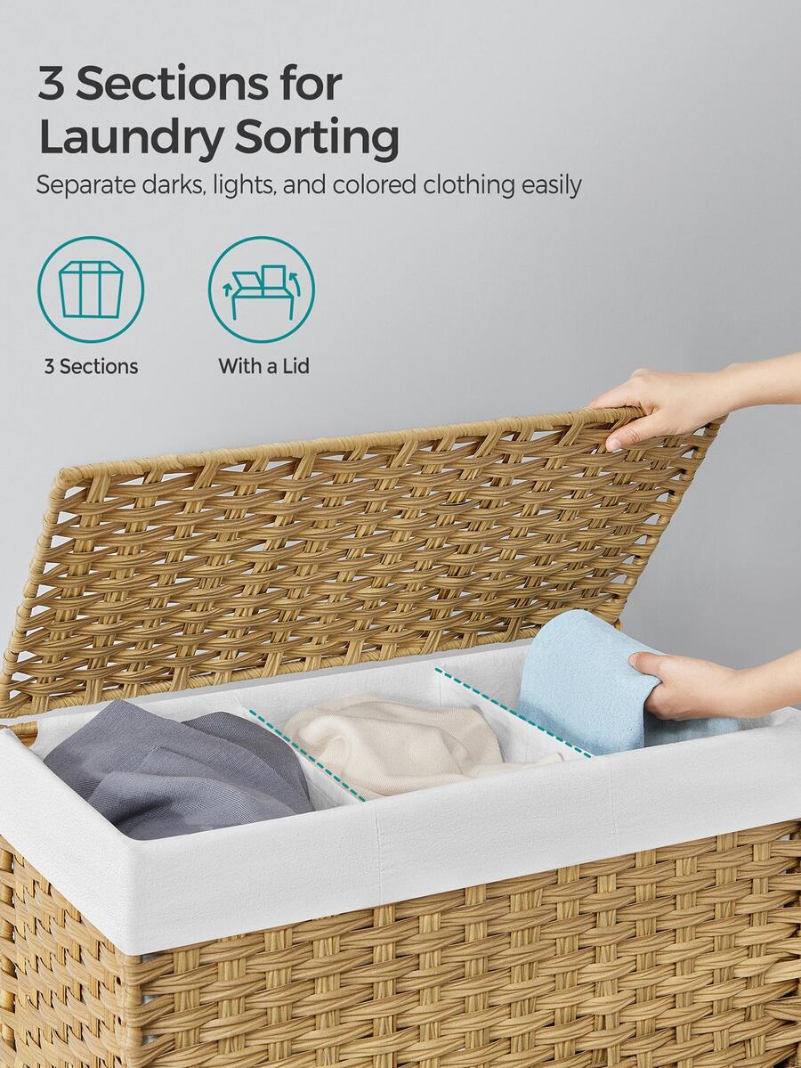 سلة غسيل بغطاء، سعة 42.3 جالون - مراجعة Rattan Plant Basket وسعره