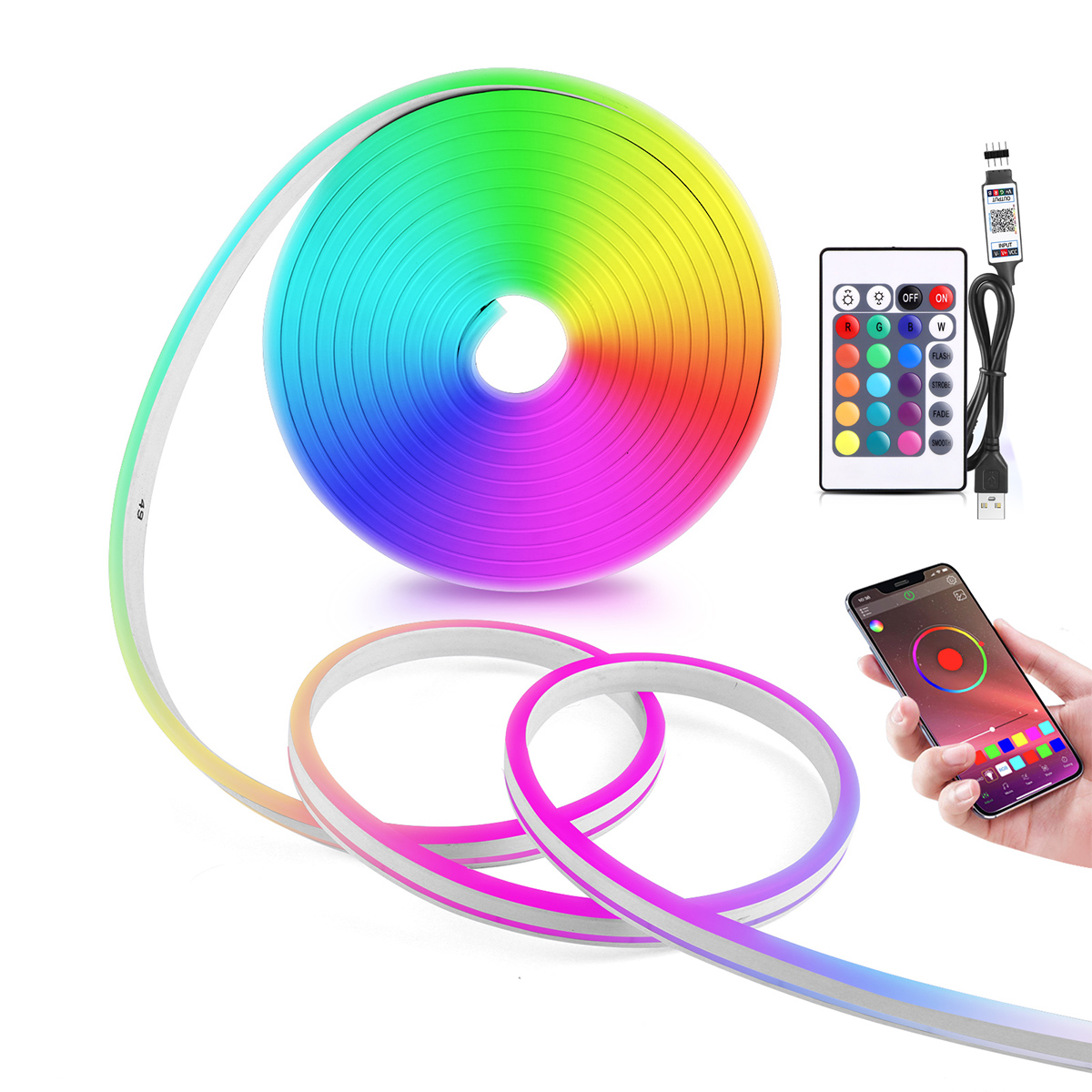 شريط إضاءة LED نيون USB RGB 5  - مراجعة Home Decor Free App وسعره