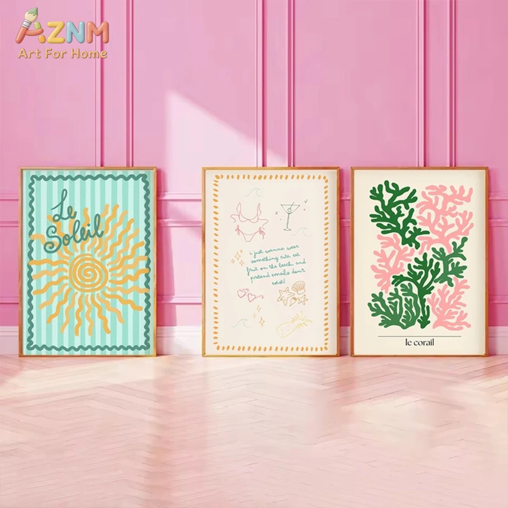 لوحة فنية ملونة من AZNM بتصميم - مراجعة Home Decor Y2K وسعره