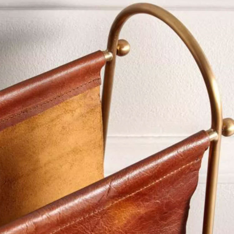 رف مجلات معدني جلدي فاخر بتصمي - مراجعة Home Decor Magazine وسعره